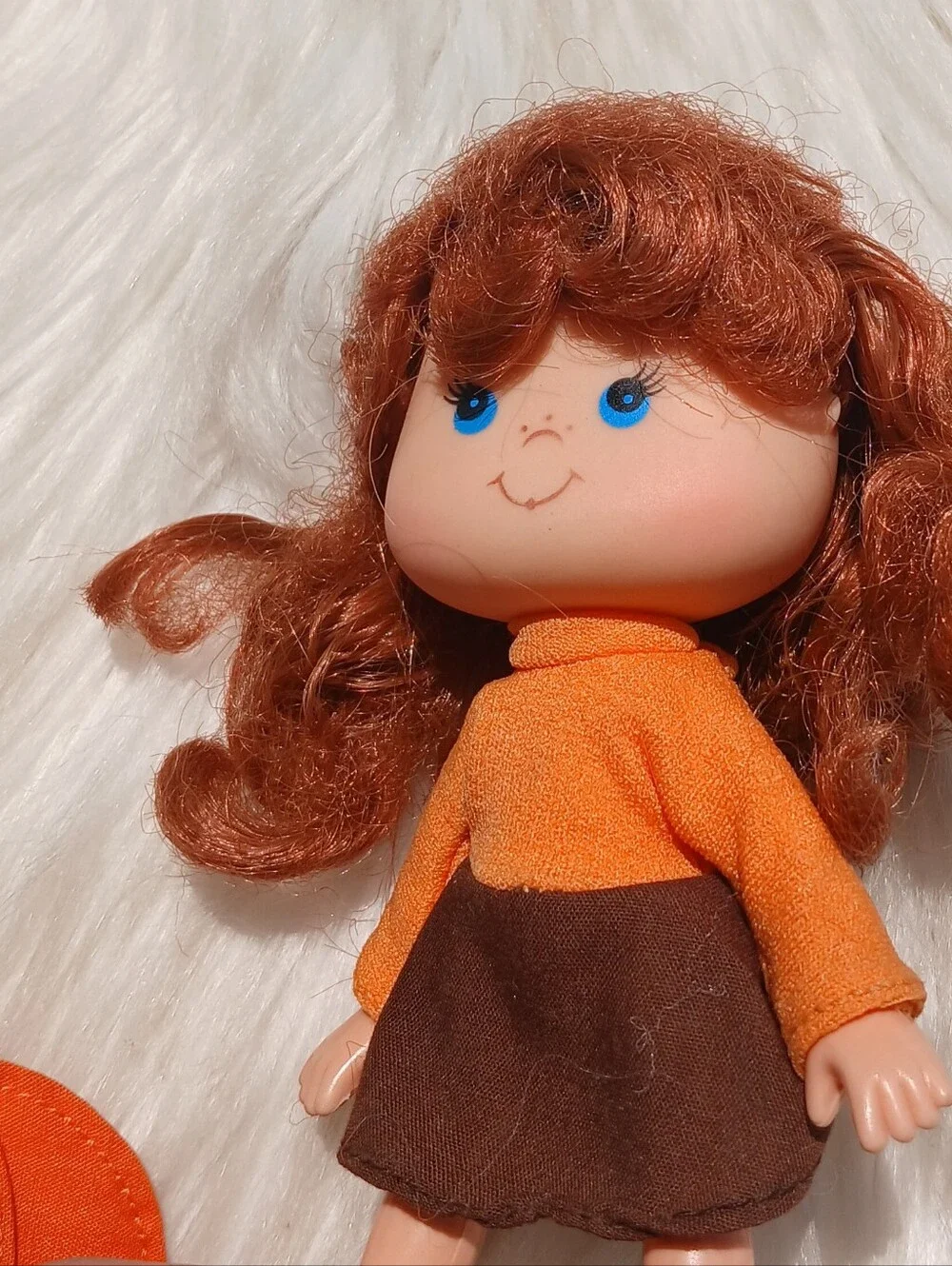 Vintage Cindy Cinnamon Doll Jelly Bean 80s 1980s Toy Girl Orange Brown with Hat